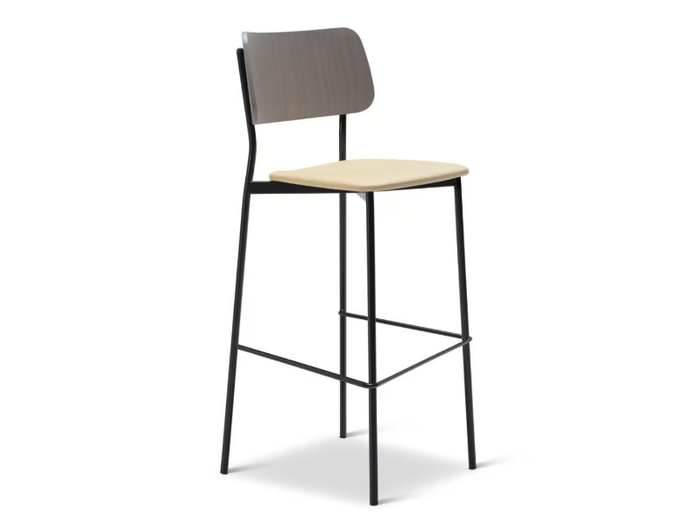 TULA METAL 325-M - High steel stool with back _ Origins 1971